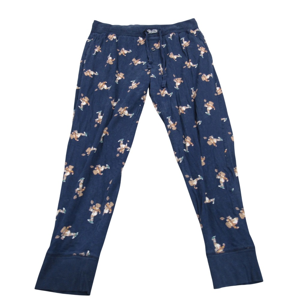 Polo Ralph Lauren Mens Navy Football Polo Bear Pajama Pants Sleepwear Large